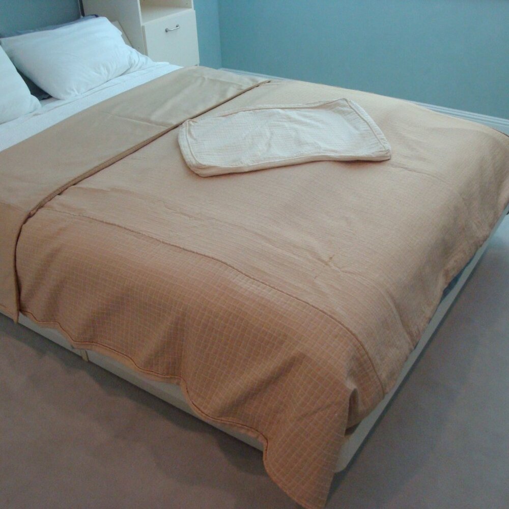 Macy's Hotel Collection Queen Size Duvet Cover & Pillow Sham Soft Gold